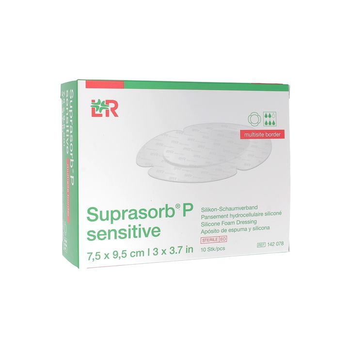 Suprasorb P Sensitive Multisite border 7,5 x 9,5 cm Lohmann & Rauscher - boîte de 10 unités