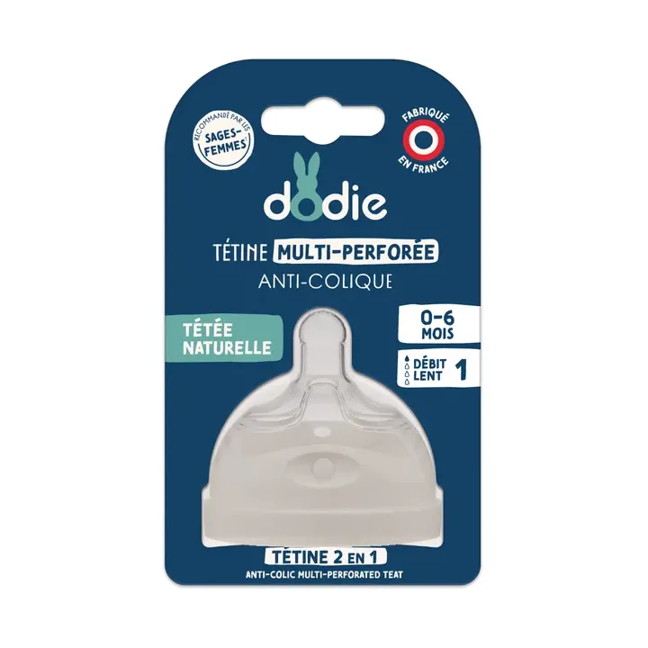 Tétine anti-colique multi-perforée Dodie - une tétine