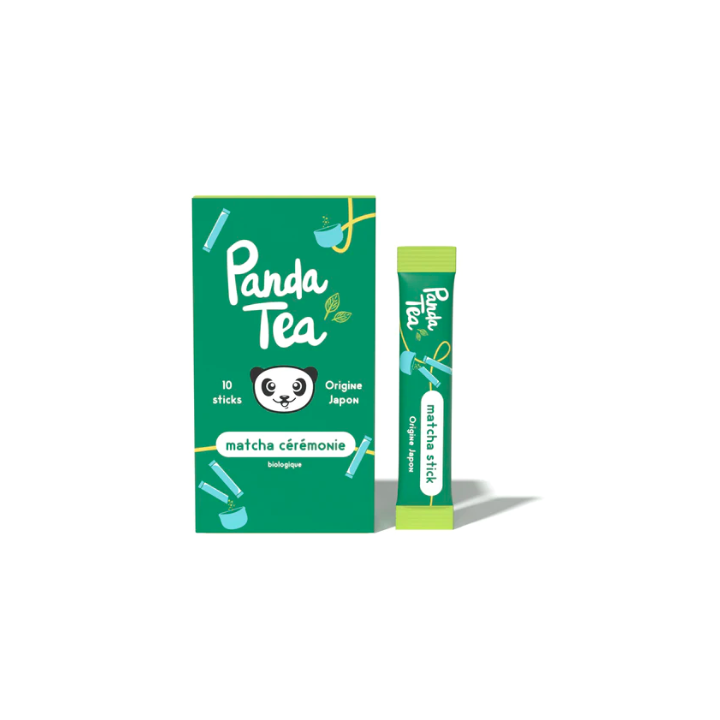 Thé Matcha cérémonie bio Panda Tea - boîte de 10 sticks