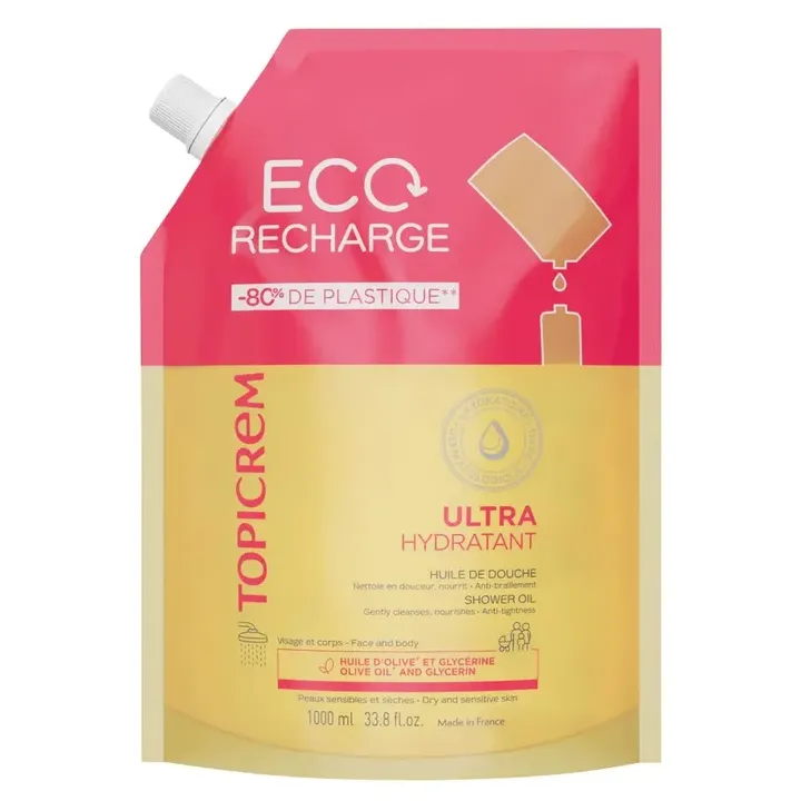 Ultra hydratant huile de douche Topicrem - eco-recharge de 1L