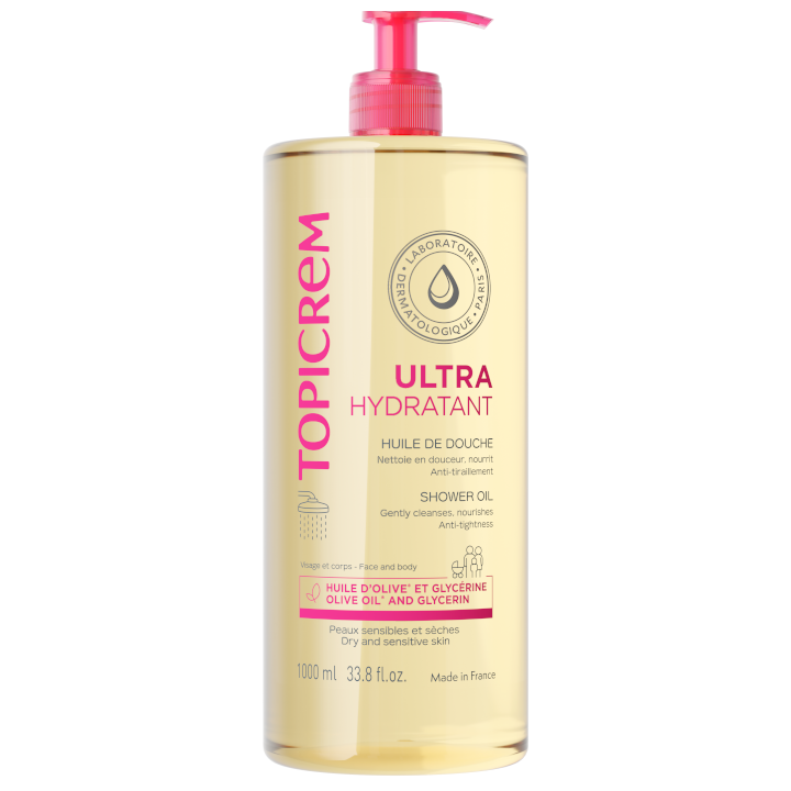 Ultra hydratant huile de douche Topicrem - flacon-pompe de 1 L