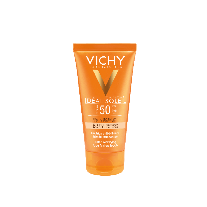 Capital soleil spf 50 haute protection BB émulsion toucher sec teinté Vichy - tube de 50 ml