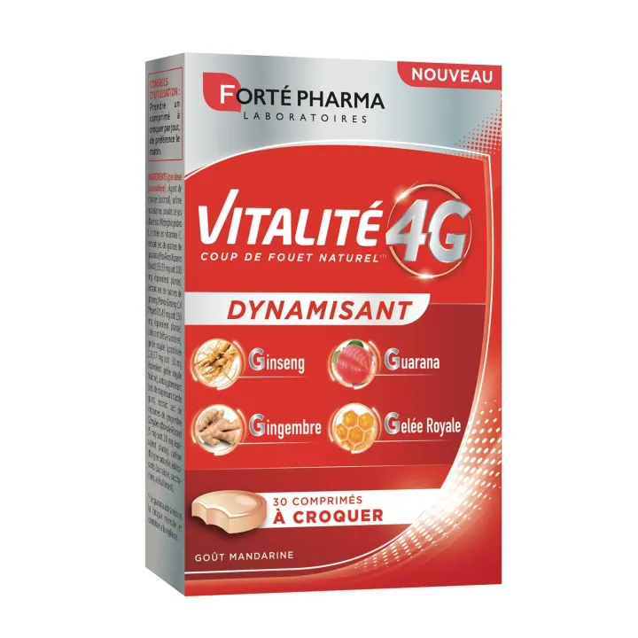 Vitalité 4G Dynamisant Forté Pharma - boite de 30 comprimés à croquer