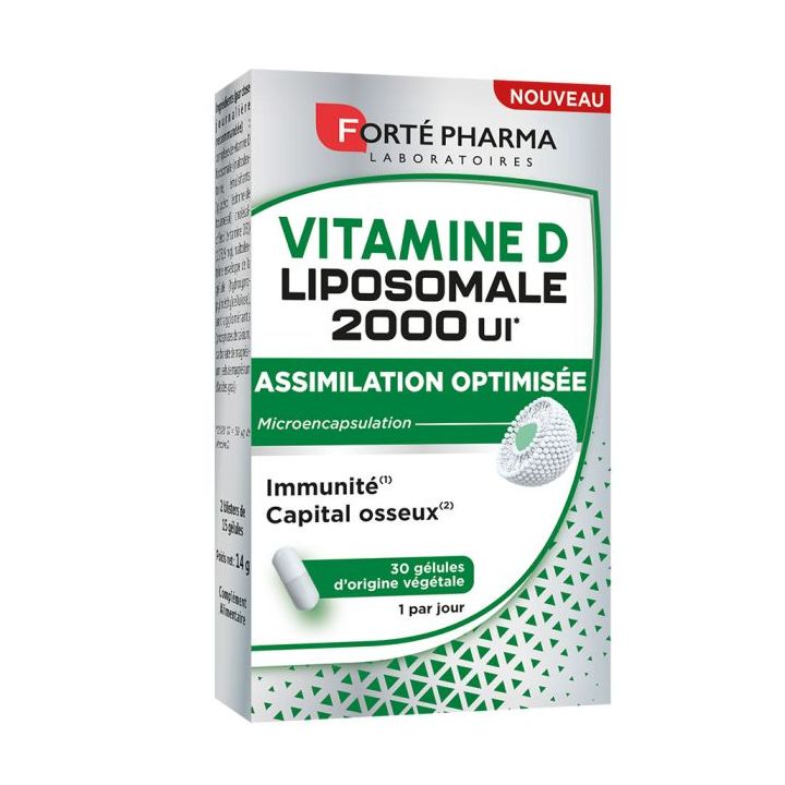 Vitamine D Liposomale 2000 UI Forté Pharma - boîte de 30 gélules