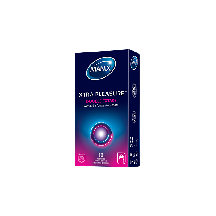 Préservatifs XTRA Pleasure double extase Manix - boite de 12 préservatifs