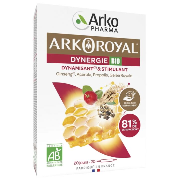 Arkoroyal Dynergie bio dynamisant & stimulant Arkopharma - boite de 20 ampoules