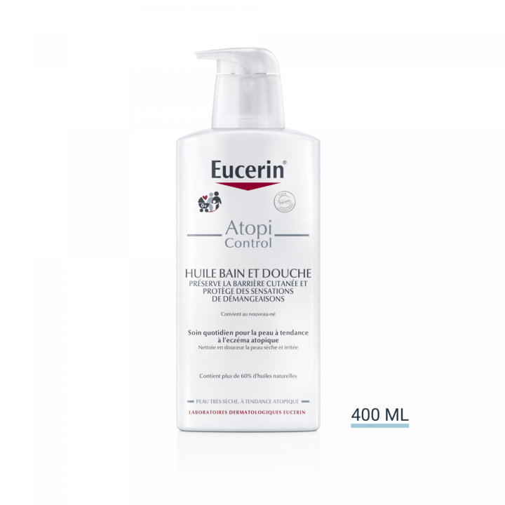 Atopicontrol huile bain douche Eucerin - flacon de 400ml