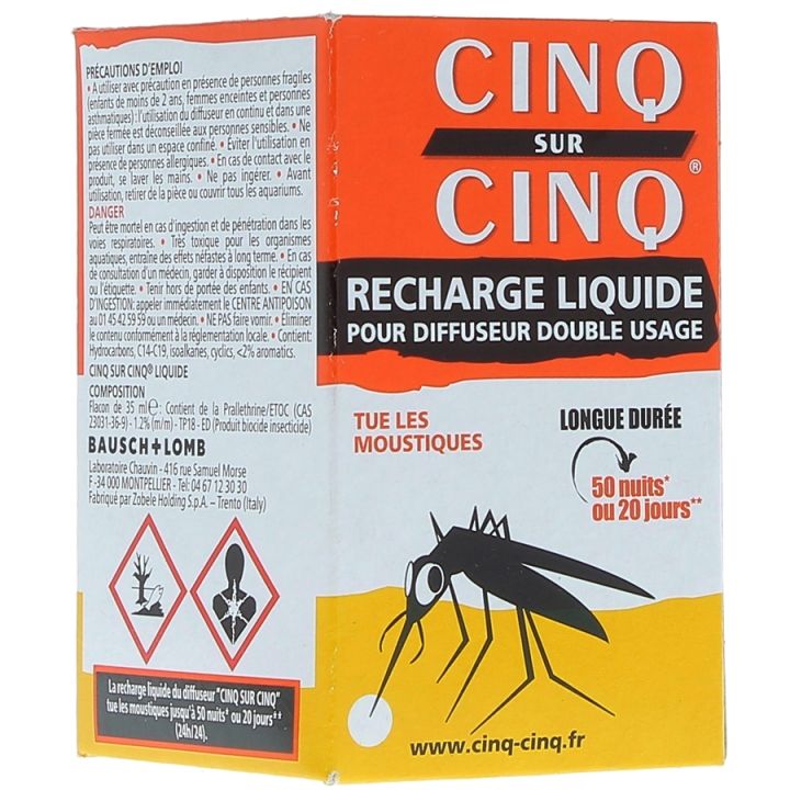 Recharge liquide pour diffuseur double usage Cinq sur Cinq - flacon de 35 ml