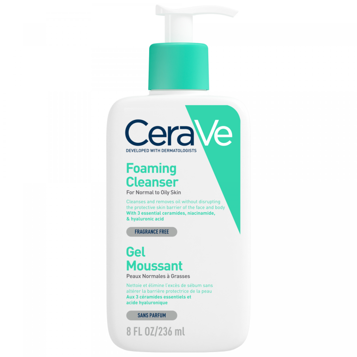 Gel moussant visage CeraVe - flacon de 236 ml