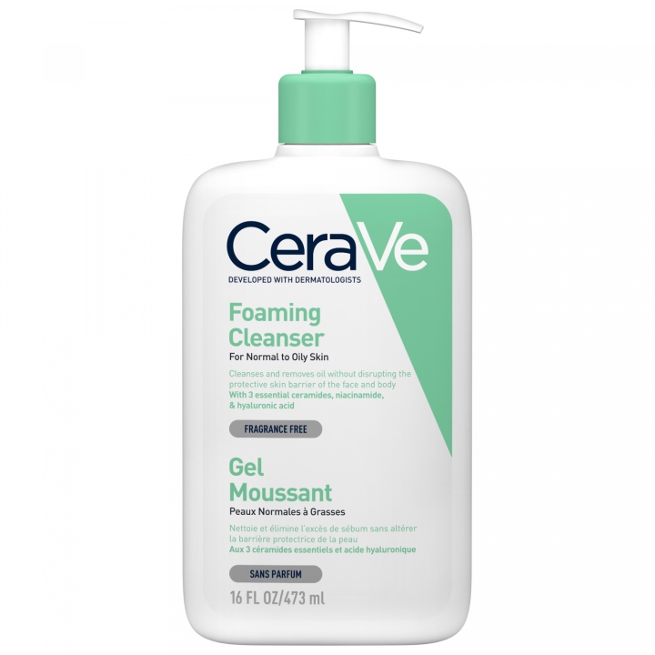 Gel moussant visage CeraVe - flacon de 473 ml