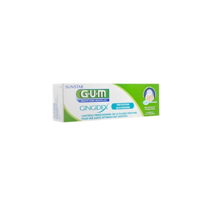 Gingidex dentifrice prévention quotidienne plaque dentaire Gum - Tube 75 ml