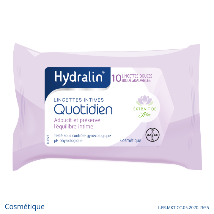 Hydralin apaisa lingettes intime - boite de 10 lingettes