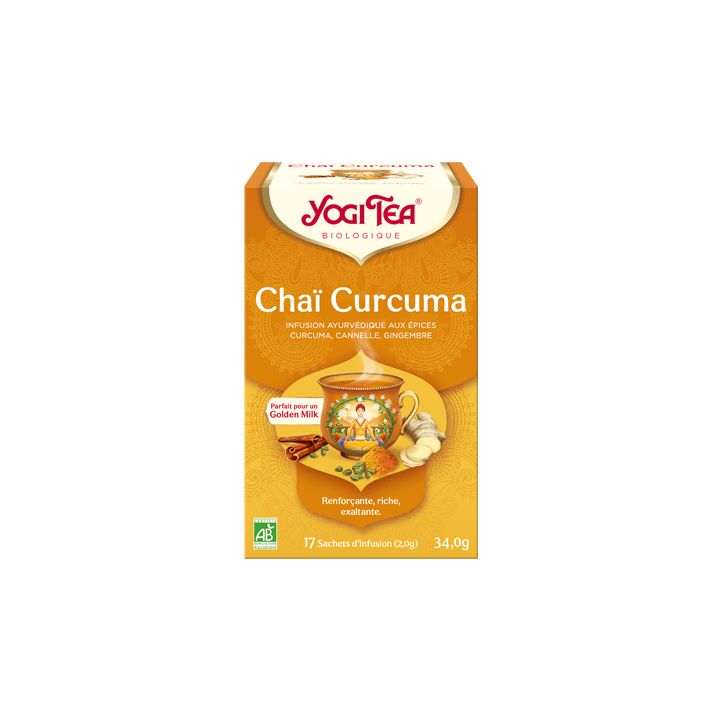 Infusion Chaï Curcuma bio Yogi Tea - boîte de 17 sachets