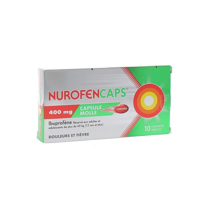 Nurofencaps 400mg capsules molles - boite de 10 capsules molles