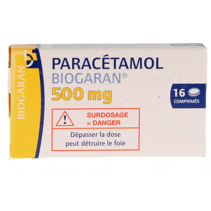 Paracétamol Biogaran 500mg - boite de 16 comprimés