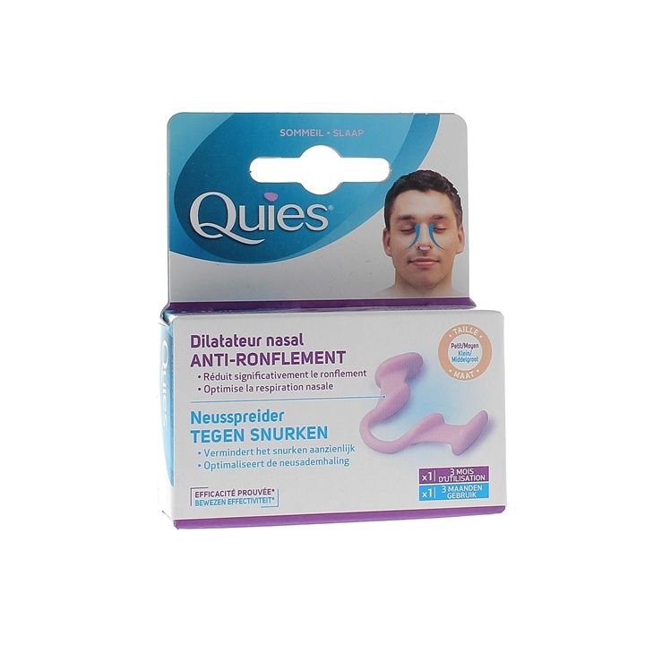 Anti-ronflement dilatateur nasal petit/moyen Quies - boîte de 1 dilatateur