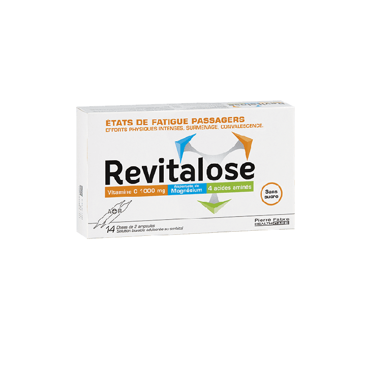 Revitalose sans sucre états de fatigue passager solution buvable - boîte de 14 ampoules