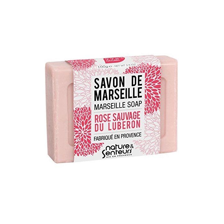 Savon de Marseille rose sauvage du Luberon Nature & Senteurs - pain de 100 g