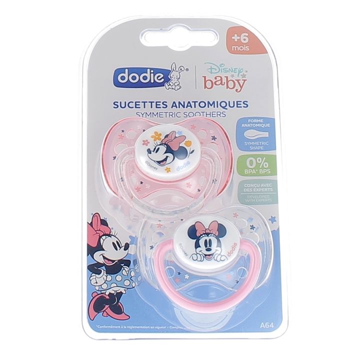 Sucette silicone +6m Minnie Dodie - 2 sucettes