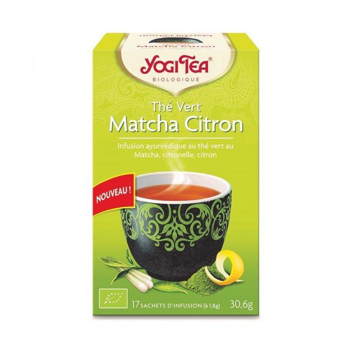 Thé vert matcha citron bio Yogi Tea - boîte de 17 sachets