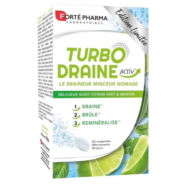 TurboDraine activ édition limitée Forté Pharma - boite de 20 comprimés