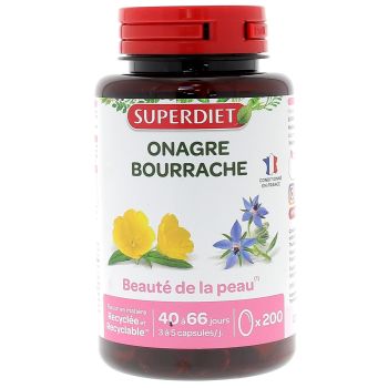 Onagre bourrache Super Diet - boite de 200 capsules