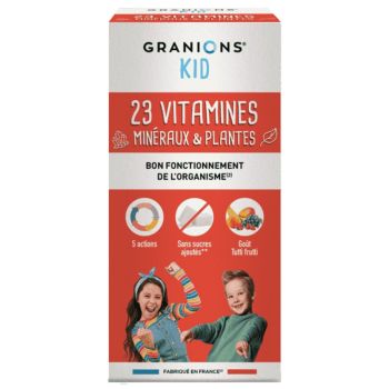 23 vitamines minéraux et plantes kids Granions - flacon de 200 ml