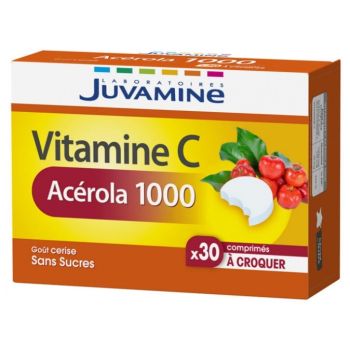 Vitamine C Acérola 1000 Juvamine - boîte de 30 comprimés à croquer 