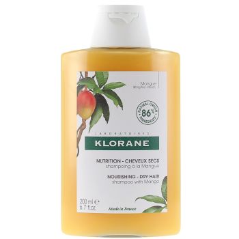 Shampoing nutrition à la mangue pour cheveux secs Klorane - flacon de 200ml