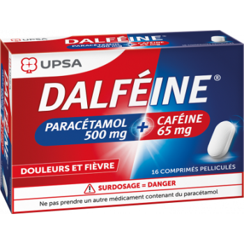 Dalféine paracétamol 500mg/caféine 65mg - boîte de 16 comprimés pelliculés