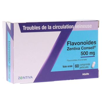 Flavonoïdes Zentiva Conseil 500 mg - boîte de 60 comprimés