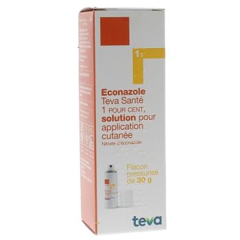 Econazole santé 1% émulsion fluide Teva - flacon pressurisé de 30g