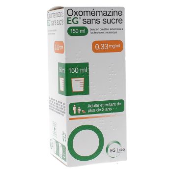 Oxomémazine EG sans sucre sirop antitussif EG Labo - flacon de 150ml