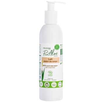 Lait plaisir du corps bio Aloe vera 30% Pur Aloé - Flacon de 250 ml