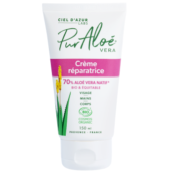 Crème réparatrice 70% Aloe vera Bio Pur Aloé - tube de 150 ml