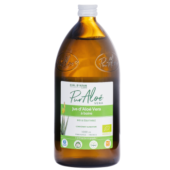 Jus d'Aloe Vera à boire Bio Pur Aloé - bouteille de 1000 ml