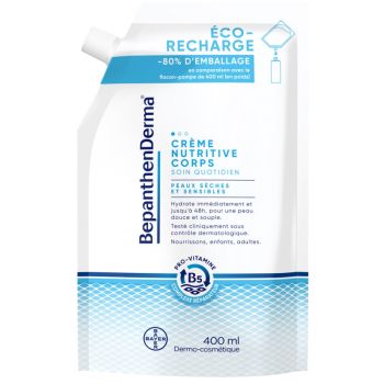 BepanthenDerma Crème nutritive corps - éco-recharge de 400 ml