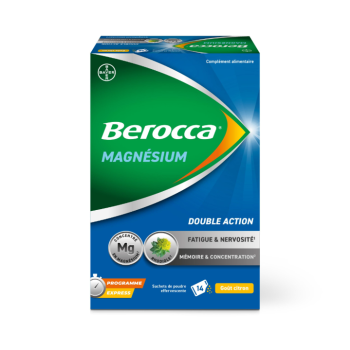 Berocca&#x000000ae; Magnésium Fatigue/nervosité Mémoire/Concentration - boîte de 14 sachets