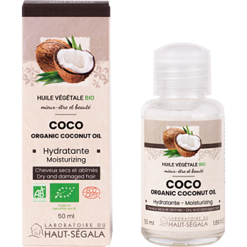 Huile de Coco Bio Hydratante Laboratoire Haut-Ségala - flacon de 50ml