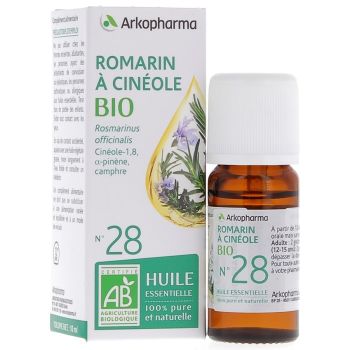 Huile Essentielle Romarin à Cinéole Bio n°28 Arkopharma - flacon de 10 ml