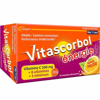 Vitascorbol énergie - boîte de 30 comprimés effervescents