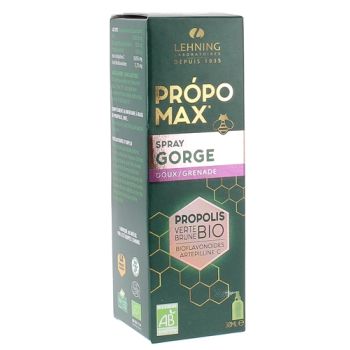 Propomax Spray gorge doux/grenade propolis bio Lehning - spray de 30ml