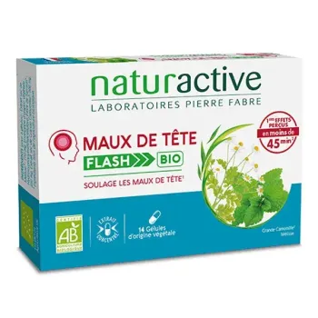 Maux de tête Flash bio Naturactive - boîte de 14 gélules 