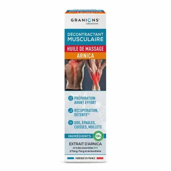 Décontractant musculaire huile de massage Arnica Granions - flacon-pompe de 100ml