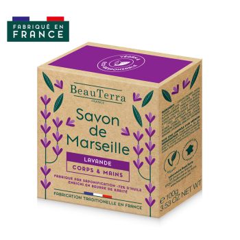 Savon de marseille lavande Beauterra - Pain de 100 g