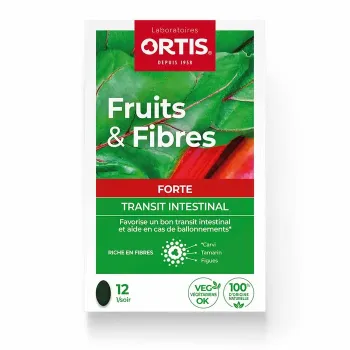 Fruits & Fibres Forte Transit intestinal Ortis - boîte de 12 comprimés