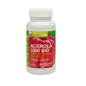 Acérola 1000 bio Nat&Form - 30 comprimés