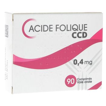 Acide folique CCD 0,4 mg comprimé - boite de 90 comprimés