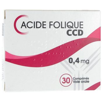 Acide folique CCD 0,4 mg comprimé - boite de 30 comprimés