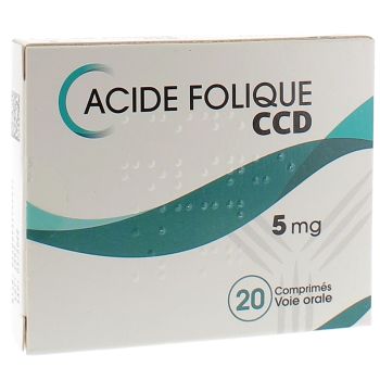 Acide folique CCD 5 mg - boîte de 20 comprimés